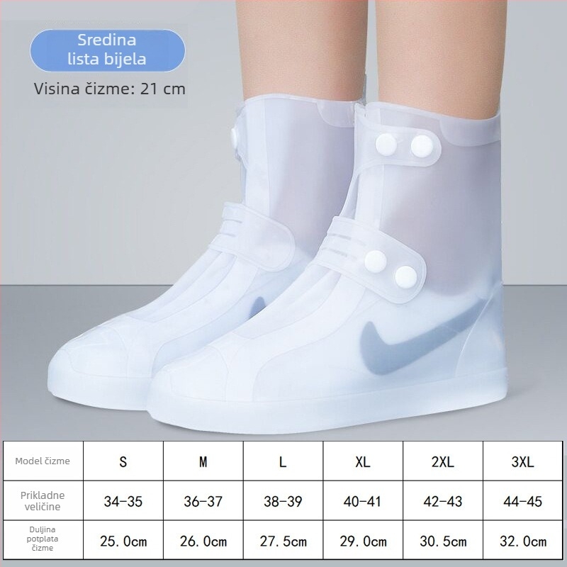 Silikonske navlake za kišne čizme, unisex, visoke, debele, otporne na habanje, protuklizne, vodootporne