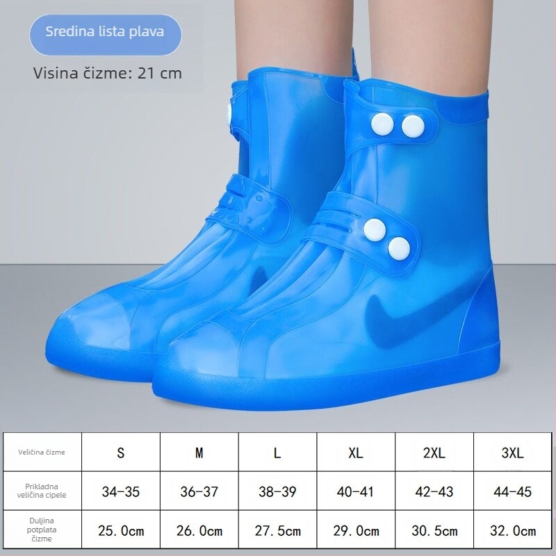 Silikonske navlake za kišne čizme, unisex, visoke, debele, otporne na habanje, protuklizne, vodootporne