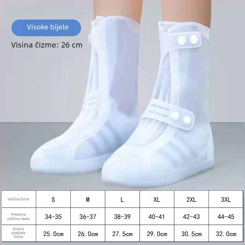 Silikonske navlake za kišne čizme, unisex, visoke, debele, otporne na habanje, protuklizne, vodootporne