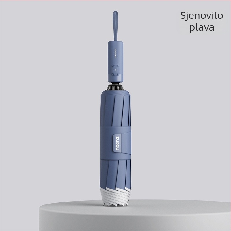 Zuodu reverzibilni automatski kišobran s 10 aluminijskih rebara, UPF50+, tkanina 210T, masa 650 g