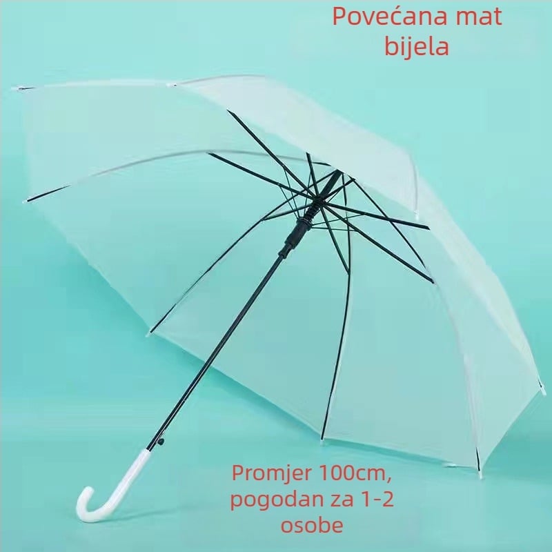 Prozirni kišni kišobran s crtanim motivom životinja, dugački držač, PVC navlaka, okvir od željeza s 8 rebara, šipka od legure, polautomatno otvaranje