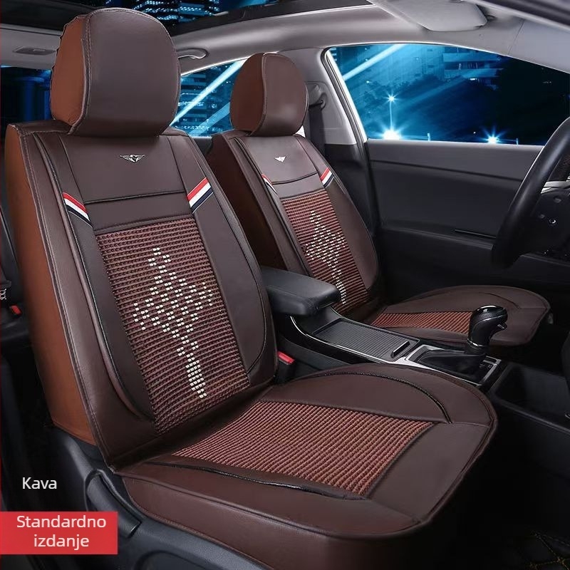 Auto jastuč za sjedalo s površinom Ice-Silk, prozračna konstrukcija, punjenje pamukom, universal za pet mjesta, sve sezone
