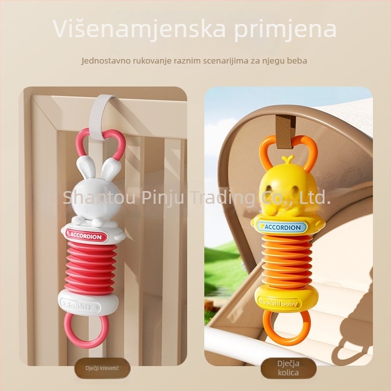 Mini harmonika za bebe s dizajnom žute patke, vježbanje hvatanja, edukativna igračka za rani razvoj