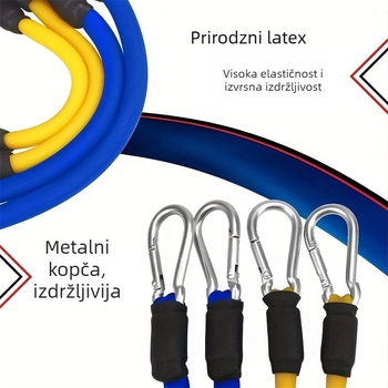 Uređaj za naprezanje s užetom za gležanj – latex užad, dva po 35 lb otpora, Taekwondo trening