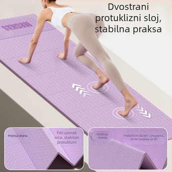 Osemsegmentna sklopiva joga podloga, šira i duža za kućnu upotrebu, deblja za ples, aerobik i trčanje