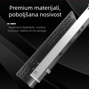 Vodilica za ladicu s amortizerom, skriveni dvodijelni model, čelična konstrukcija, moderan minimalistički stil