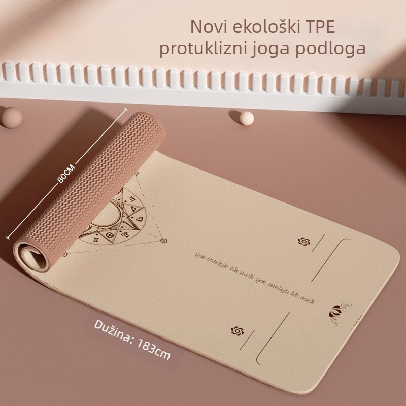 Joga podloga za žene, TPE bez mirisa, 6 mm debljine, protuklizna, kućna uporaba