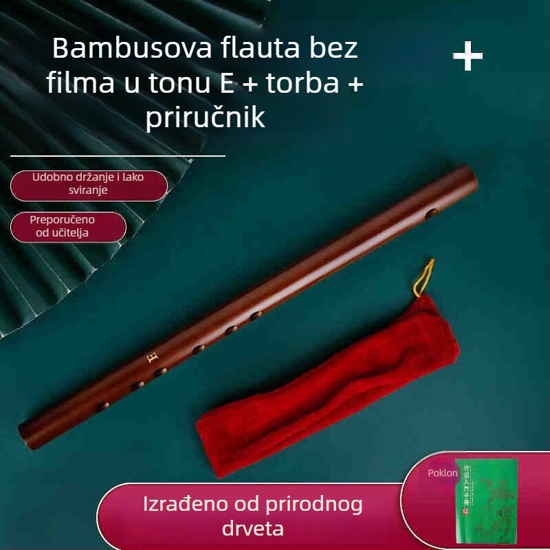 Pikolo flauta, tijelo od bambusa, model 200, za početnike, uz flanel torbu.