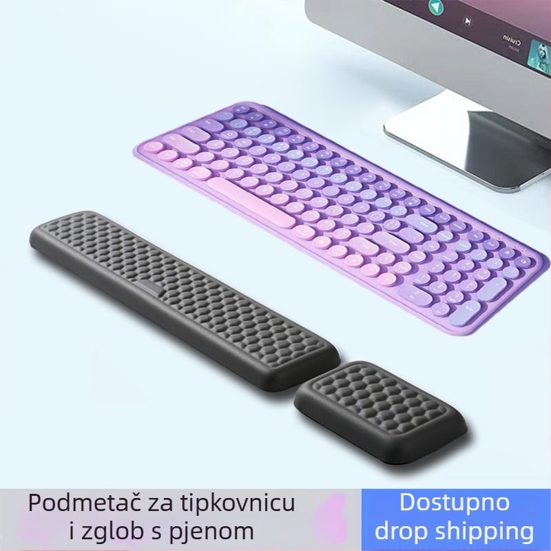 Kožna podloga za tipkovnicu s memorijskom pjenom, jastučić za dlan, mala, jednostrana