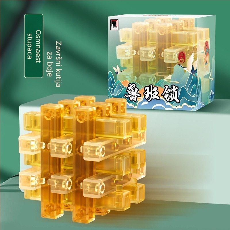 Kongming Lock puzzle – izuzetno teško, plastična konstrukcija, mogućnost DIY-a, za dob 7–14 godina