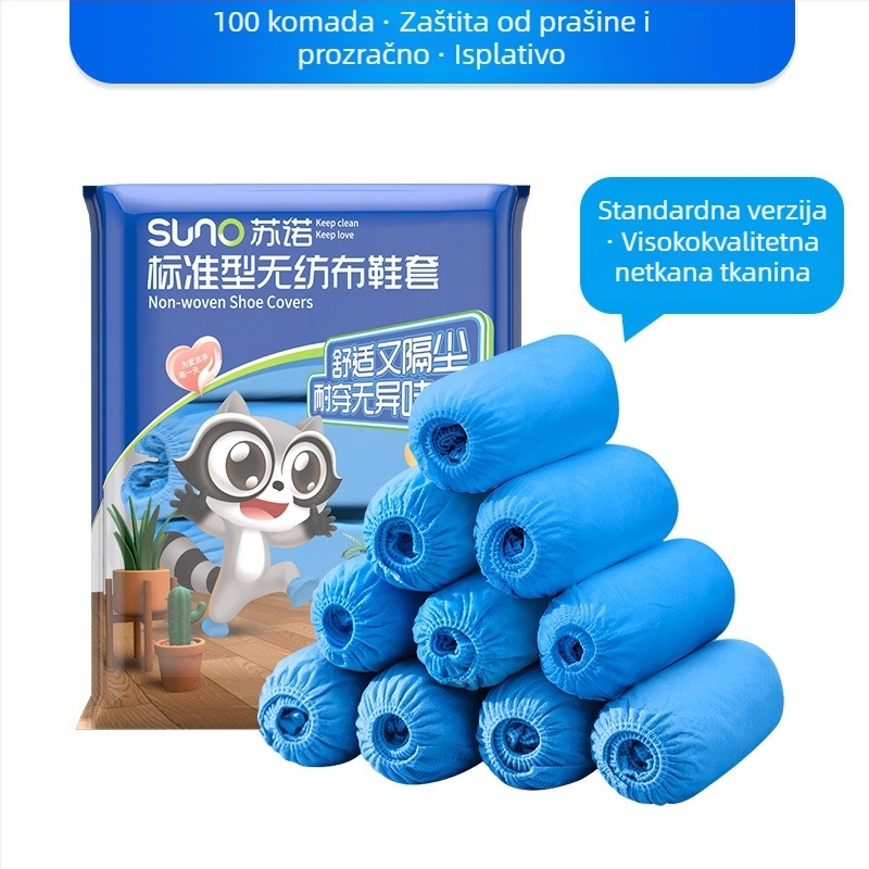 Jednokratne navlake za obuću od netkanog materijala, za unutarnju upotrebu, debeli materijal, zaštita od prašine, protuklizne, otporne na habanje