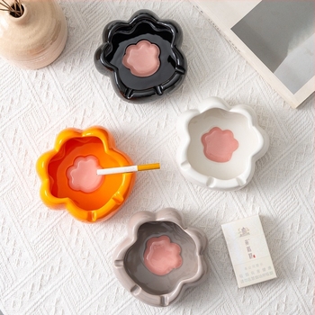 Keramički pepeljar s dizajnom mačje šape, Yehua ceramics, crtani stil, s ispisom logotipa, mogućnost prilagodbe