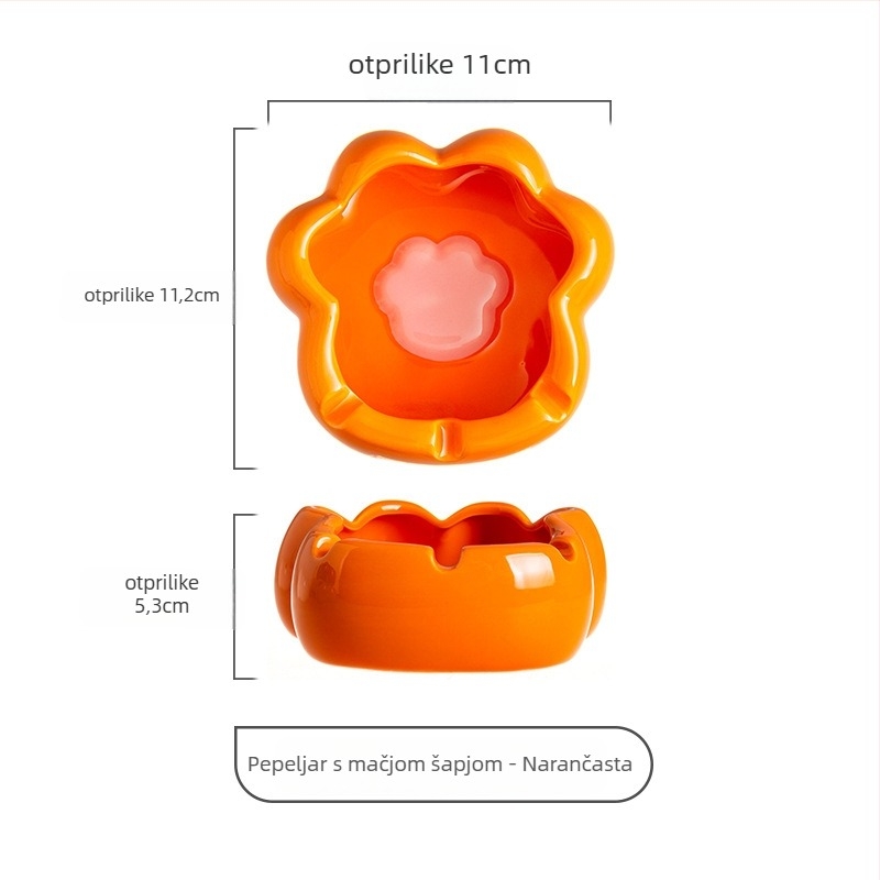 Keramički pepeljar s dizajnom mačje šape, Yehua ceramics, crtani stil, s ispisom logotipa, mogućnost prilagodbe