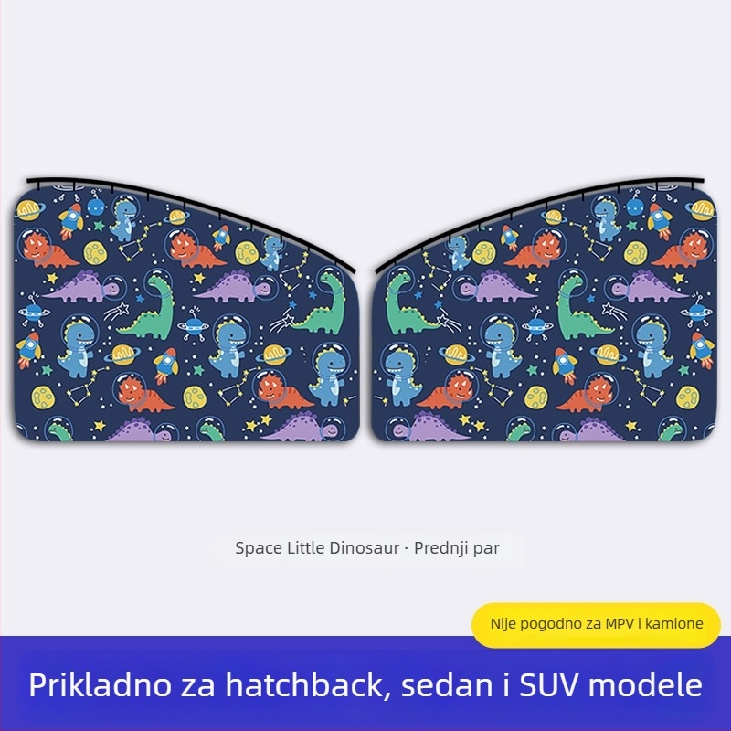 Zavjesa za prozor automobila s ugrađenim kliznim vodilicama; debeli neproziran poliester; visi tip; univerzalna kompatibilnost