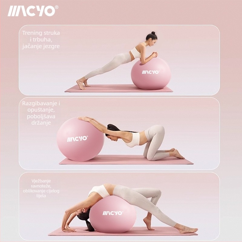 Yoga lopta za podizanje bokova - napuhiva Pilates lopta, otporna na eksploziju, za kućni fitness i ravnotežu jezgre