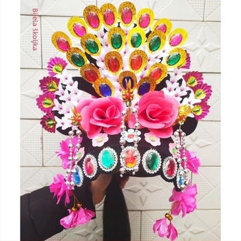 Yangko plesni veliki ukras za kosu, metalna mreža od žice, za žene, ljeto 2024