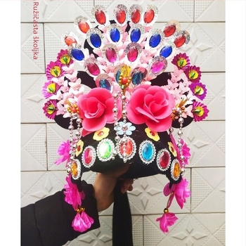 Yangko plesni veliki ukras za kosu, metalna mreža od žice, za žene, ljeto 2024