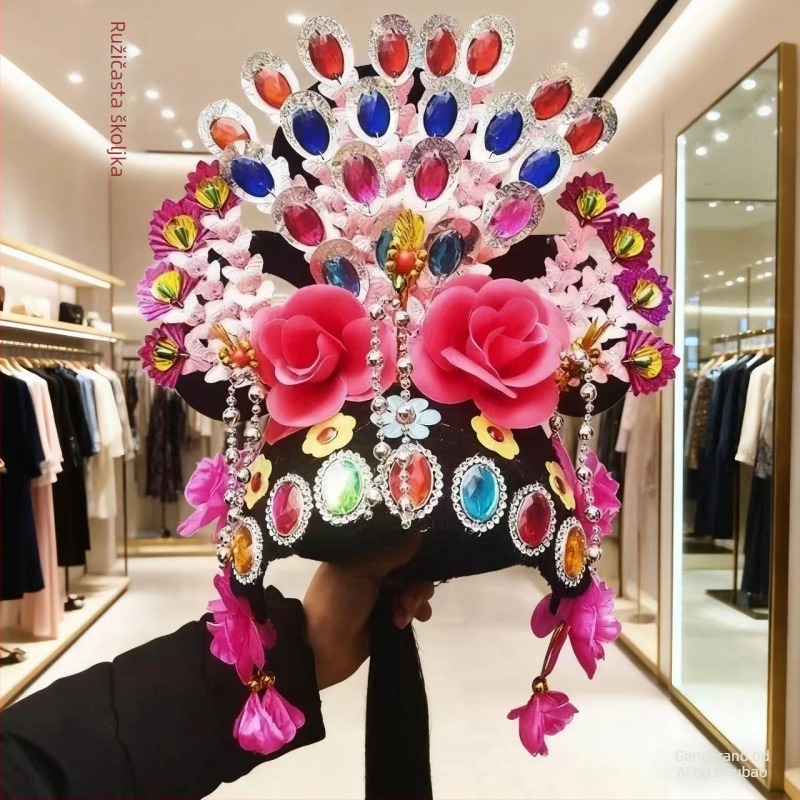 Yangko plesni veliki ukras za kosu, metalna mreža od žice, za žene, ljeto 2024