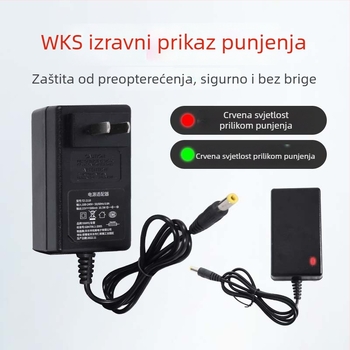 Litij‑ionski punjač baterija - Univerzalni brzi punjač za 21V Li‑ion baterije, izlaz DC12V 1A, serija punjača
