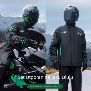 Podijeljeni set kišnog kaputa i hlača za motocikl – vodootporan poliester s PU ljepilom, za odrasle