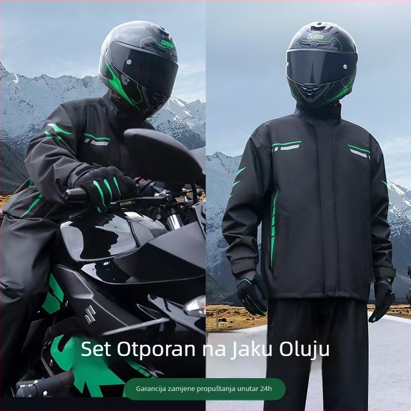 Podijeljeni set kišnog kaputa i hlača za motocikl – vodootporan poliester s PU ljepilom, za odrasle