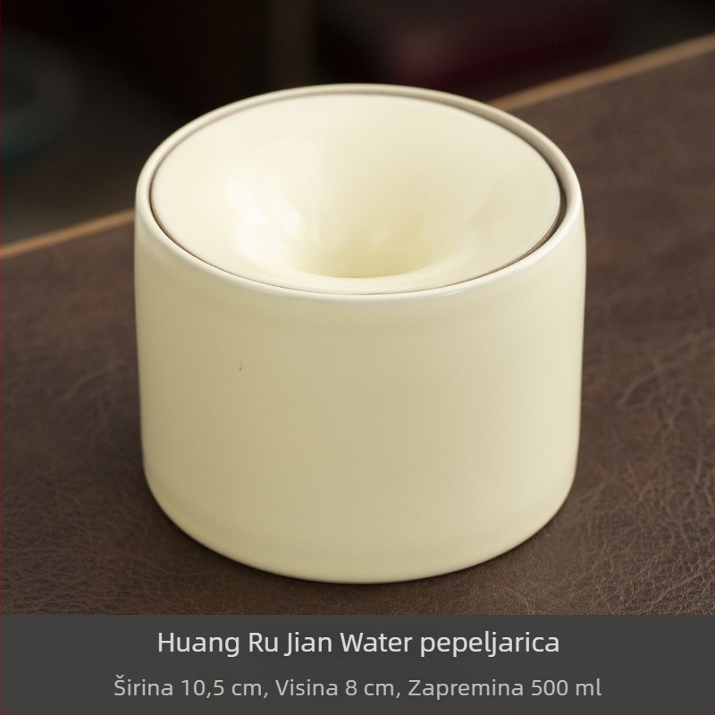 Keramička pepeljara s poklopcem, mala za dom i ured, Jingbai brend, Ru Kiln stil, plavo-bijeli dizajn, mogućnost tiska logotipa