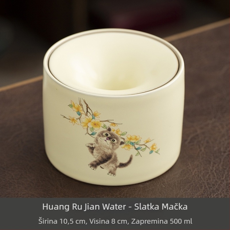 Keramička pepeljara s poklopcem, mala za dom i ured, Jingbai brend, Ru Kiln stil, plavo-bijeli dizajn, mogućnost tiska logotipa