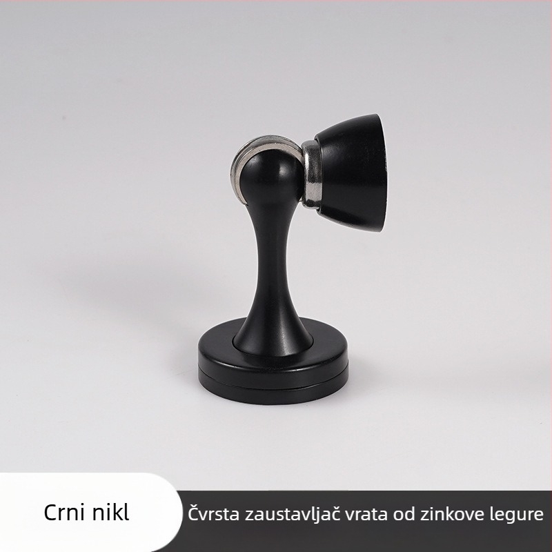 Dverni stopper od cinkovog legura, dvostruka primjena — zidna ili podna montaža, skriveni magnetski zaustavljač, model X005, elektroplatirani završni sloj