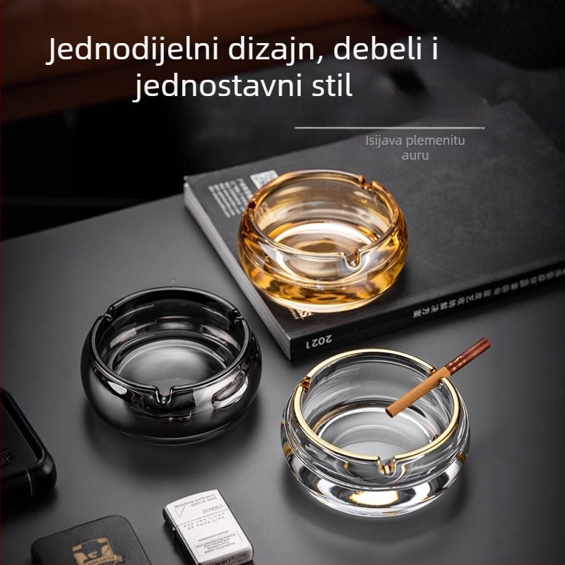 Stakleni pepeljara velike kapacitete, minimalističkog dizajna; Materijal: staklo; Brend: Deli glass; Ispis logotipa: dostupan; Prilagodba: moguća; Kutija: 24 kom.