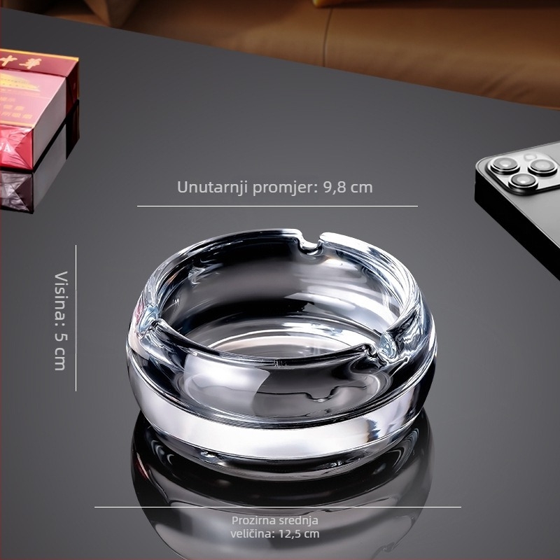 Stakleni pepeljara velike kapacitete, minimalističkog dizajna; Materijal: staklo; Brend: Deli glass; Ispis logotipa: dostupan; Prilagodba: moguća; Kutija: 24 kom.