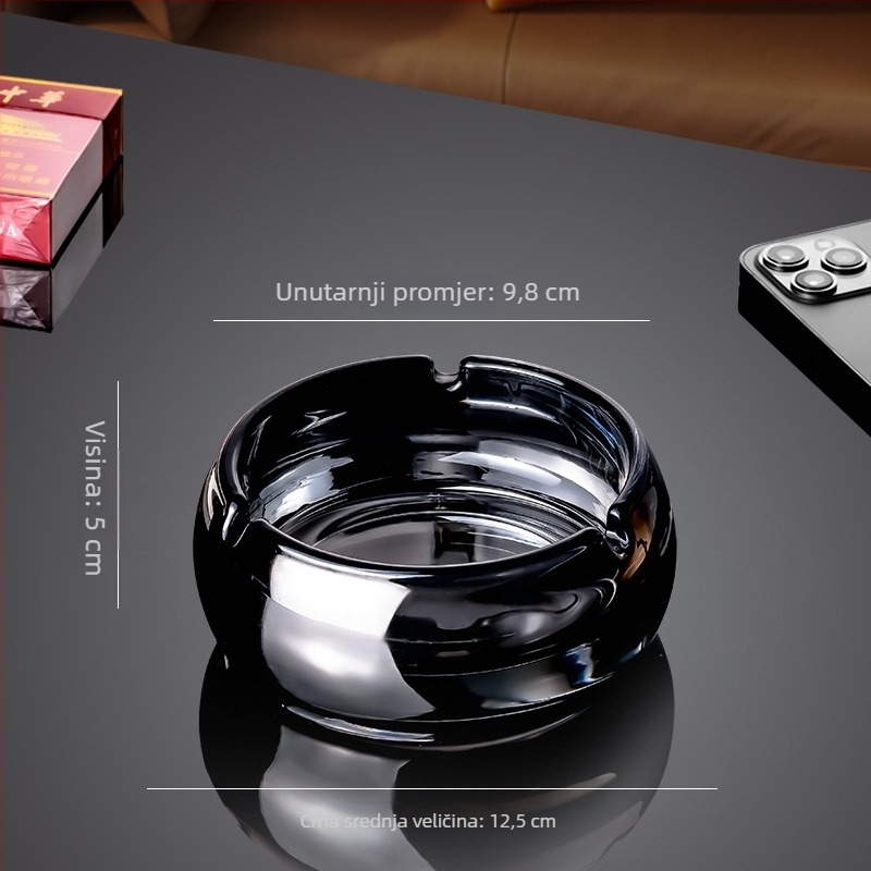 Stakleni pepeljara velike kapacitete, minimalističkog dizajna; Materijal: staklo; Brend: Deli glass; Ispis logotipa: dostupan; Prilagodba: moguća; Kutija: 24 kom.