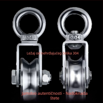 Remenica od nehrđajućeg čelika 304, s ležajem za sajlu – jednokolesna, visoka nosivost