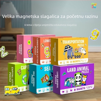 Magnetska slagalica za djecu – edukativna igra s temom abecede i životinja, papirnata plošna slagalica, uzrast 4–6 godina