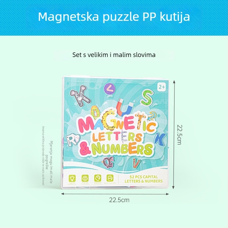 Magnetska slagalica za djecu – edukativna igra s temom abecede i životinja, papirnata plošna slagalica, uzrast 4–6 godina