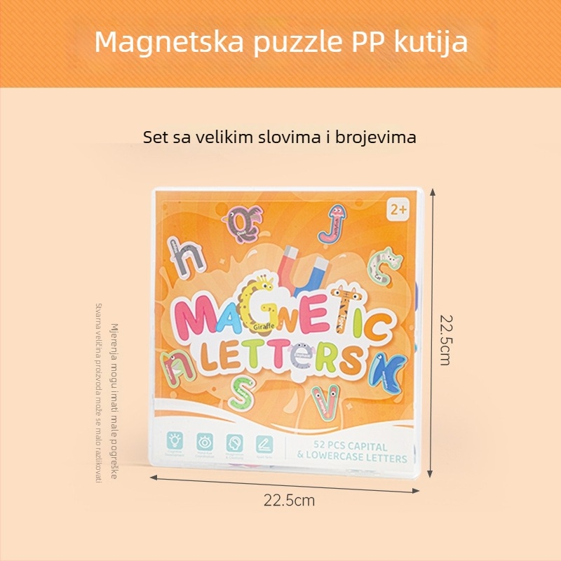 Magnetska slagalica za djecu – edukativna igra s temom abecede i životinja, papirnata plošna slagalica, uzrast 4–6 godina