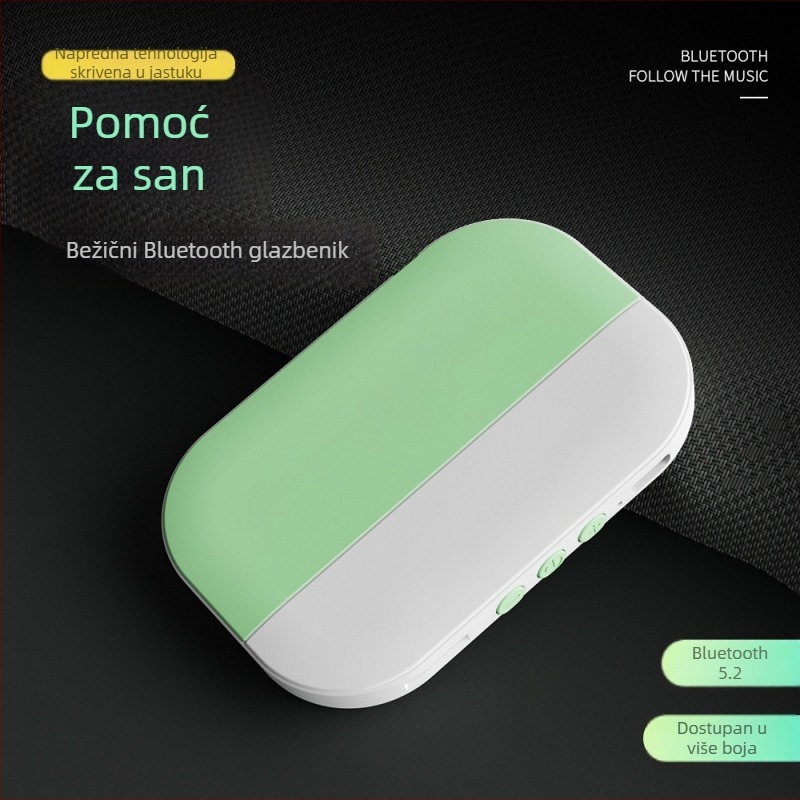 Zvučnik za san pod jastukom s kostnom provodljivošću – Bluetooth 5.2, 2 zvučnika, 20 Hz–20 kHz, SNR ≥60 dB, IPX4