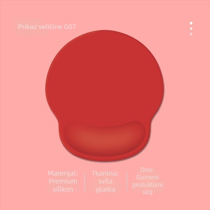 Podloga za miš s podrškom za zglob – silikon protivklizna, udobna podrška zglovu
