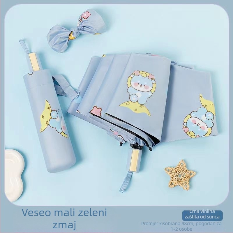 Dječji kišobran s okvirom od vlaknastih vlakana s 8 rebara, čeličnim štapom, plastičnom ručkom, platno 190T, UV zaštita UPF50+, ručno otvaranje, automatsko zatvaranje