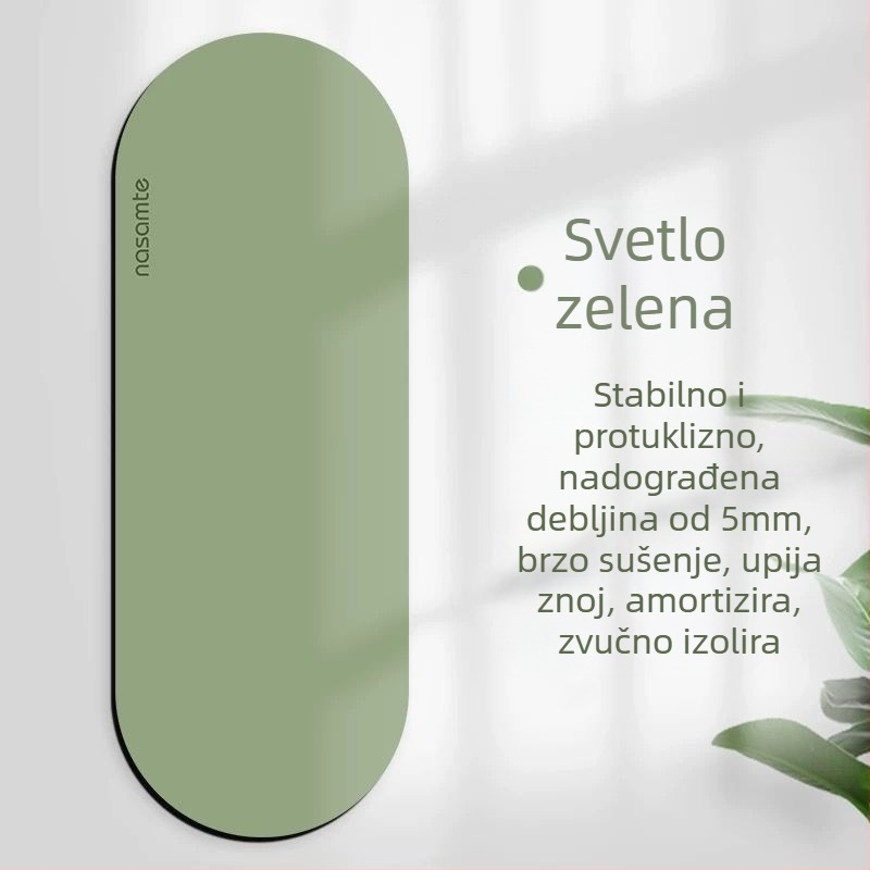 Debela ovalna gumena prostirka za jogu s protukliznom površinom, namijenjena jog studijima i fitnessu, tiha.
