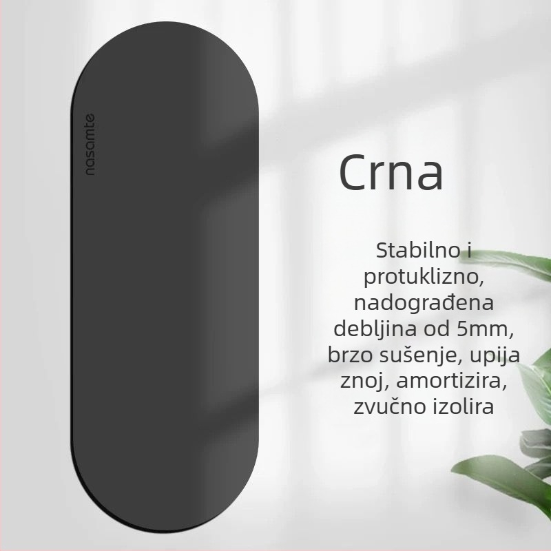 Debela ovalna gumena prostirka za jogu s protukliznom površinom, namijenjena jog studijima i fitnessu, tiha.