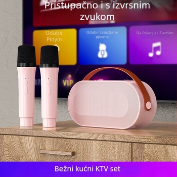 P6 Bluetooth zvučnik za karaoke sve-u-jednom sa mikrofonom i LED svjetlima, prenosiv za dom i vani; Bluetooth 5.3, 50 Hz–20 kHz, SNR ≥85 dB, ugrađena baterija 2000–4000 mAh, 10 W