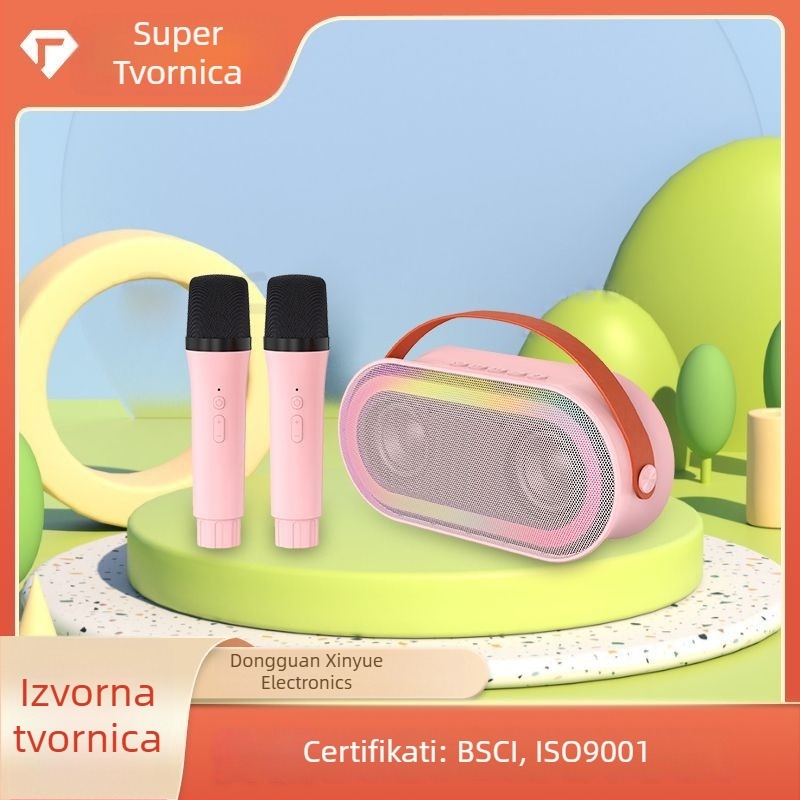 P6 Bluetooth zvučnik za karaoke sve-u-jednom sa mikrofonom i LED svjetlima, prenosiv za dom i vani; Bluetooth 5.3, 50 Hz–20 kHz, SNR ≥85 dB, ugrađena baterija 2000–4000 mAh, 10 W