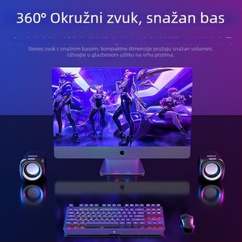 Zvučnik za notebook USB BT55 s dvostrukim drajverima, 130Hz-18kHz, SNR ≥80dB