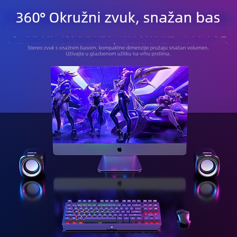 Zvučnik za notebook USB BT55 s dvostrukim drajverima, 130Hz-18kHz, SNR ≥80dB