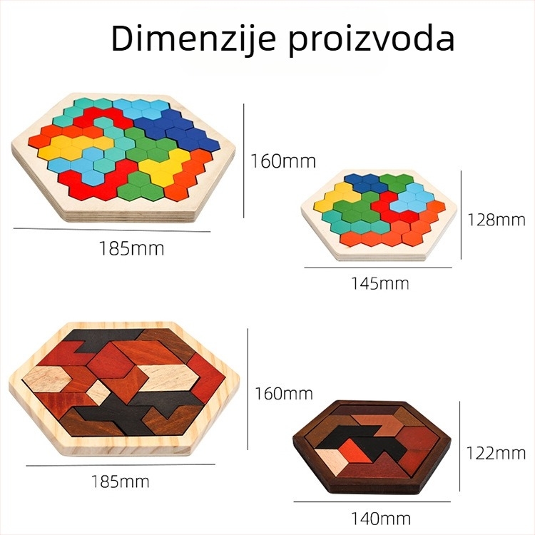 Drveni puzzle u obliku pčelinjeg saća za djecu, promjenjiv, DIY-prijateljski, personalizacija uz uzorak, uzrast 4–6 godina