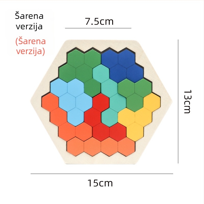 Drveni puzzle u obliku pčelinjeg saća za djecu, promjenjiv, DIY-prijateljski, personalizacija uz uzorak, uzrast 4–6 godina