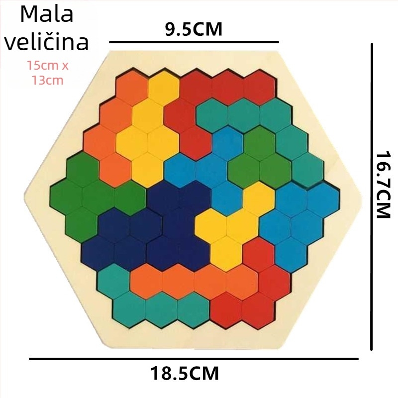 Drveni puzzle u obliku pčelinjeg saća za djecu, promjenjiv, DIY-prijateljski, personalizacija uz uzorak, uzrast 4–6 godina