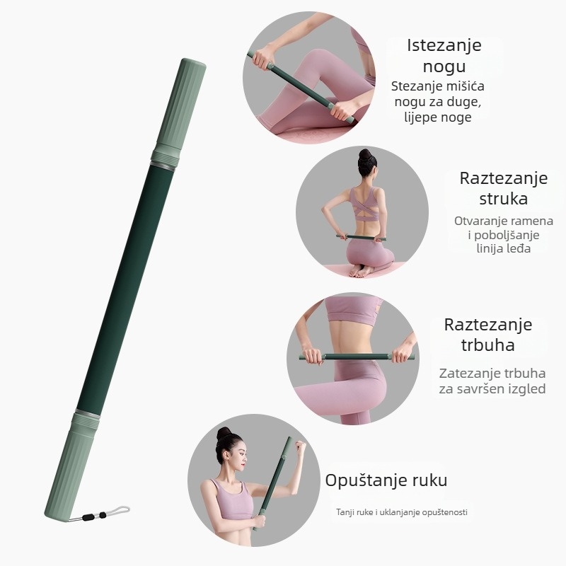 Kang zhe Masažni štapić s osovinom — pomagala za jogu; Podrijetlo: Jinhua, Zhejiang; za kućni fitness, opuštanje fascije, joga i pilates