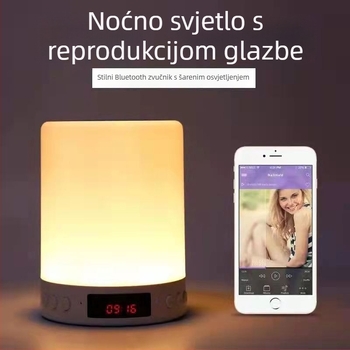 Bluetooth zvučnik za noćni ormarić s LED zaslonom i budilicom, 5W izlaz, Bluetooth 5.0, ugrađena baterija 800–1000 mAh