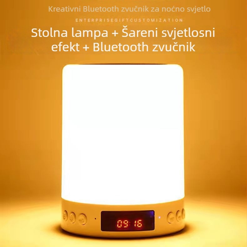Bluetooth zvučnik za noćni ormarić s LED zaslonom i budilicom, 5W izlaz, Bluetooth 5.0, ugrađena baterija 800–1000 mAh